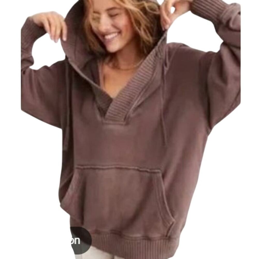 Aerie Brown Oversized Hoodie Sweatshirt XL